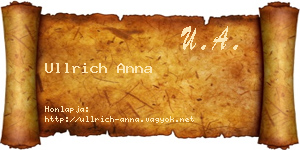Ullrich Anna névjegykártya